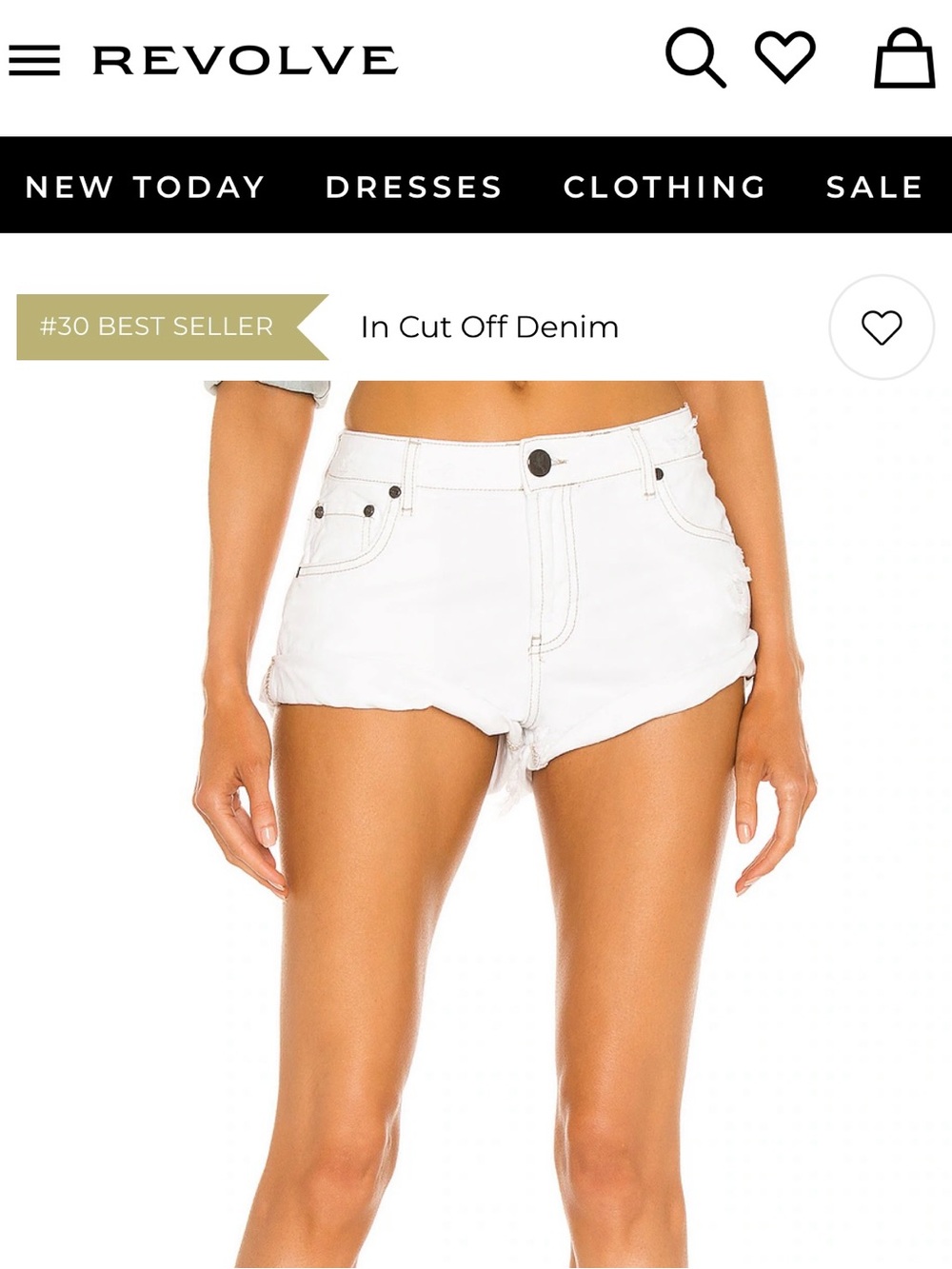 One Teaspoon White High-Rise Cut-Off Denim Shorts